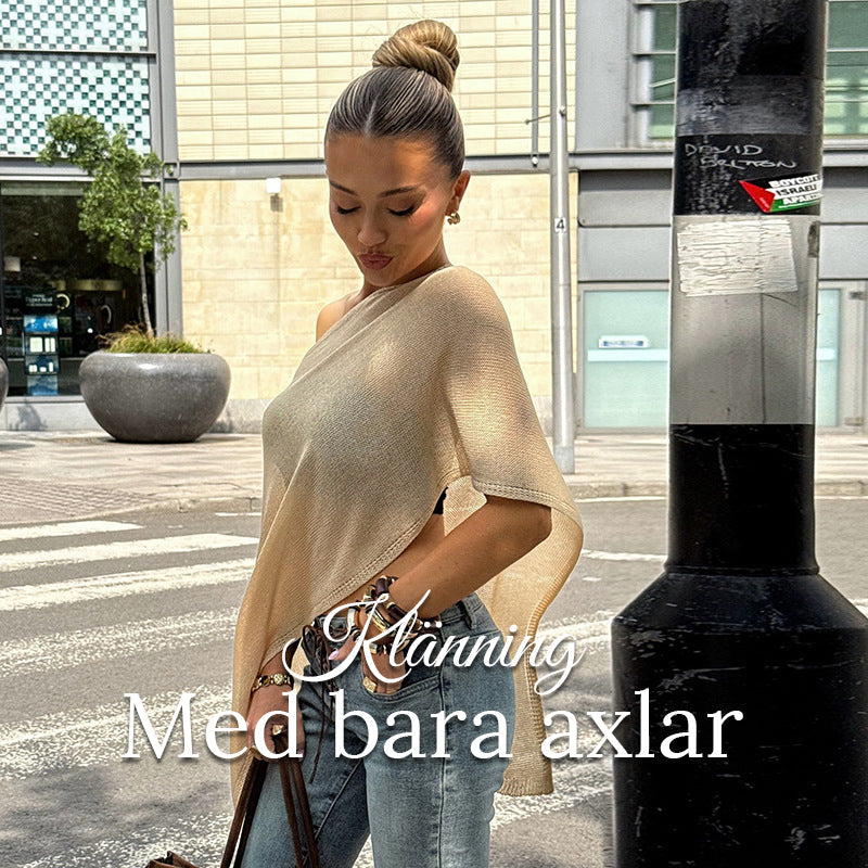Enfärgad, ärmlös off-shoulder-topp i ett stycke, sexig och överdragbar
