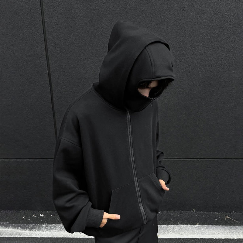 Hoodie med Maskdesign