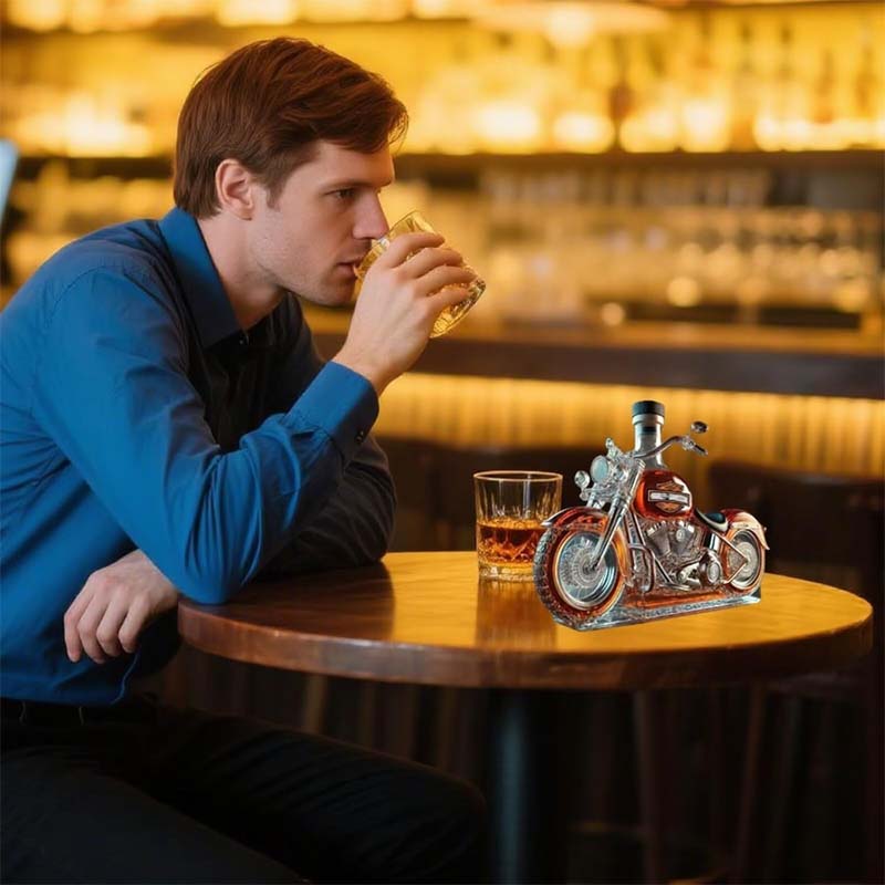 Kreativ motorcykelglasvinflaska