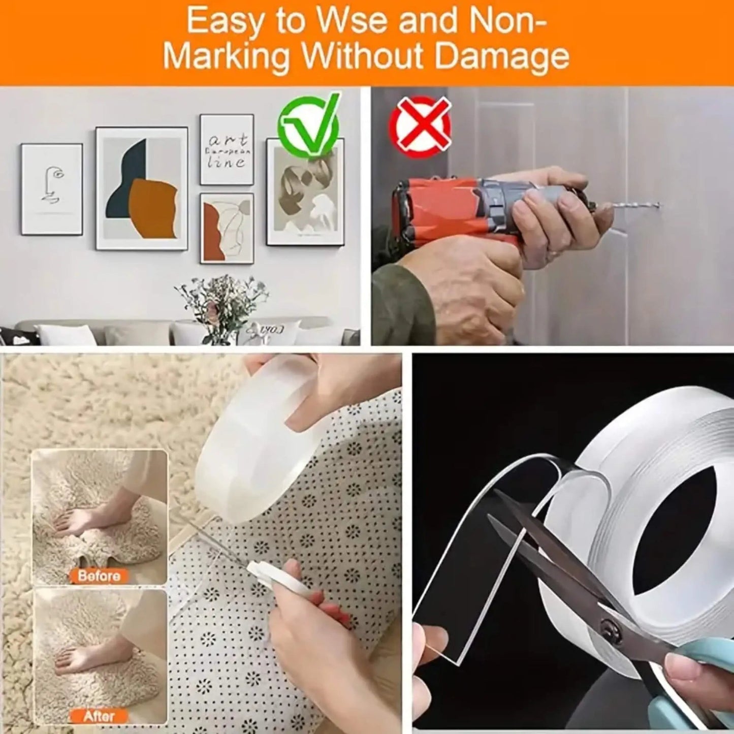 đ„DubbelhĂ€ftande tejp för kraftig anvĂ€ndning
