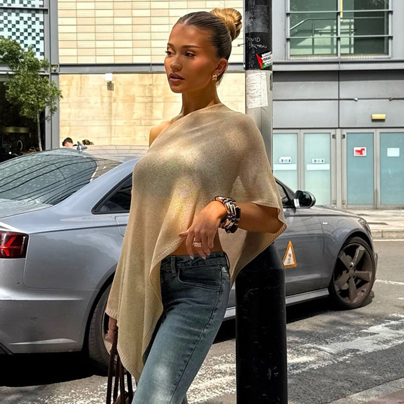 Enfärgad, ärmlös off-shoulder-topp i ett stycke, sexig och överdragbar