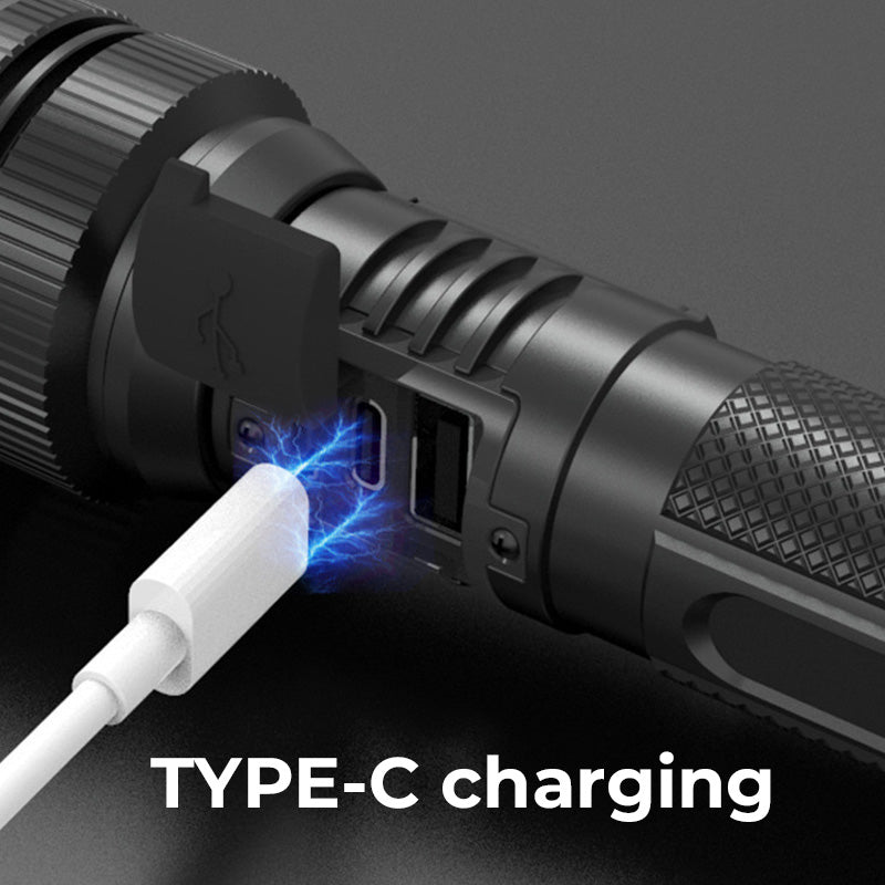 đŠ LED Vit Laserficklampa â Kraftfull Uppladdningsbar Arbets- och Utomhuslampa