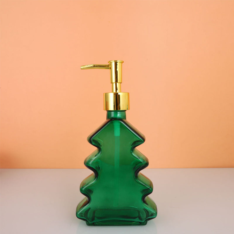 🎄 Distributeur de savon en verre en forme de sapin de Noël