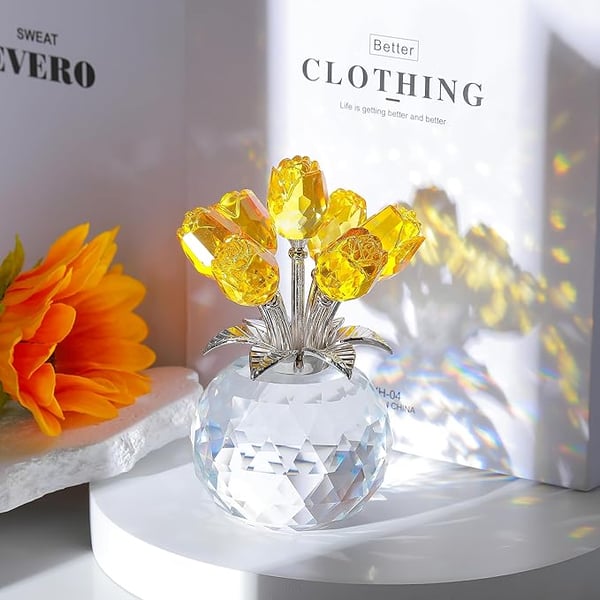 🌈✨ Vase prisme en cristal à fleurs ✨🌈