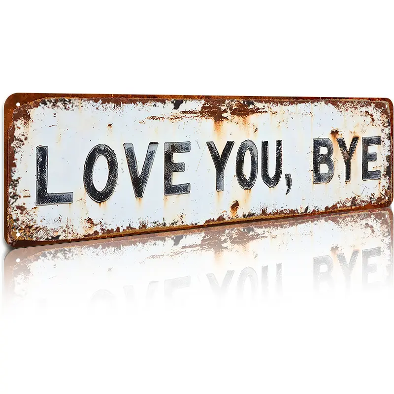 ❤️ JE T'AIME, AU REVOIR – Panneau mural vintage en métal