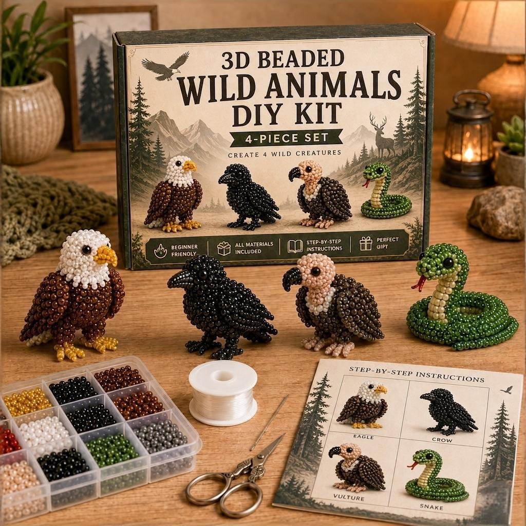 🧵✨ Kit DIY Animaux en Perles 3D – Loisir Créatif & Cadeau Fait Main