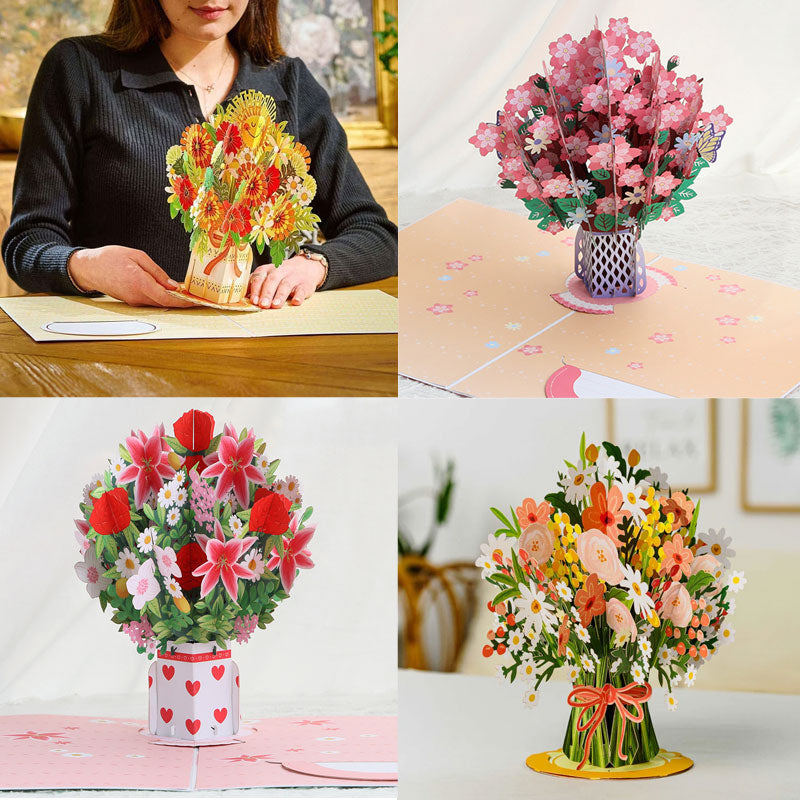 💐 Carte de Saint-Valentin pop-up avec fleurs sauvages