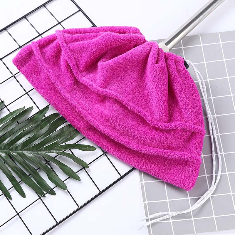 🧼 Mopphuvud i korallfleece med dragsko – Dubbelsidigt och superabsorberande