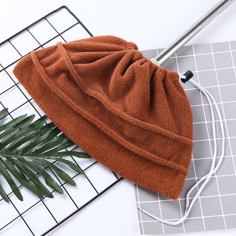 🧼 Mopphuvud i korallfleece med dragsko – Dubbelsidigt och superabsorberande