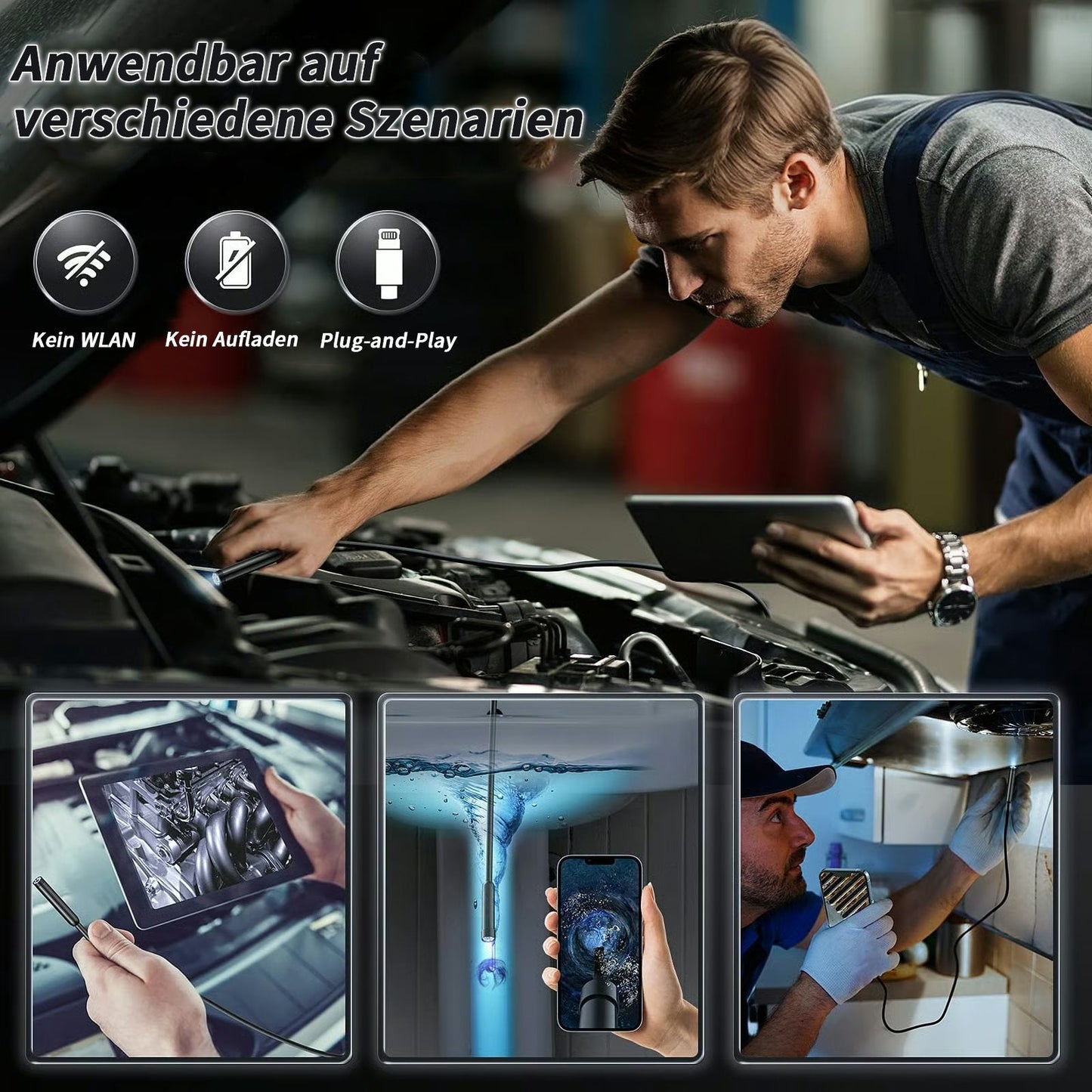 🔥SISTA DAGEN 49% RABATT🔎 Plug-and-Play endoskopkamera