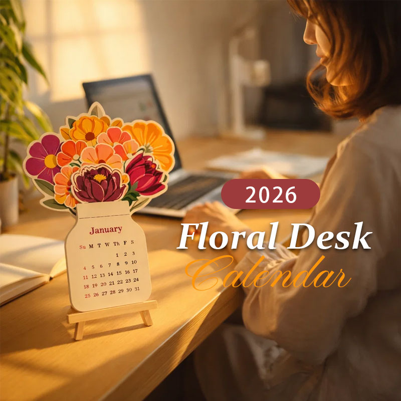Calendrier de bureau floral 2026