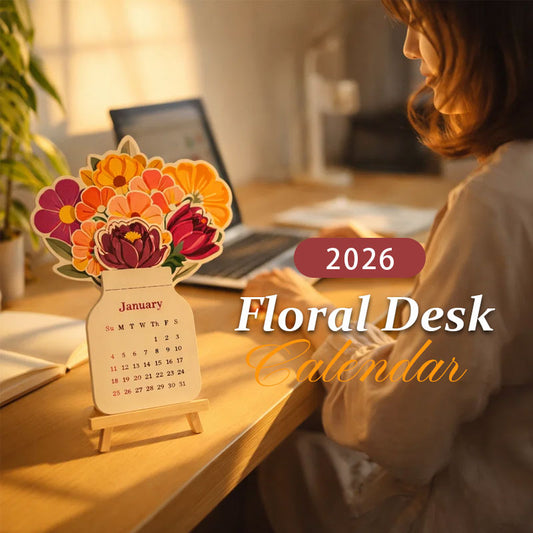 Calendrier de bureau floral 2026