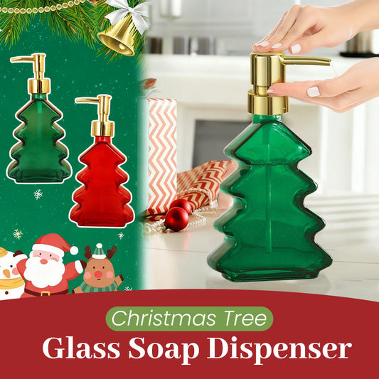 🎄 Distributeur de savon en verre en forme de sapin de Noël
