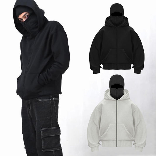 Hoodie med Maskdesign