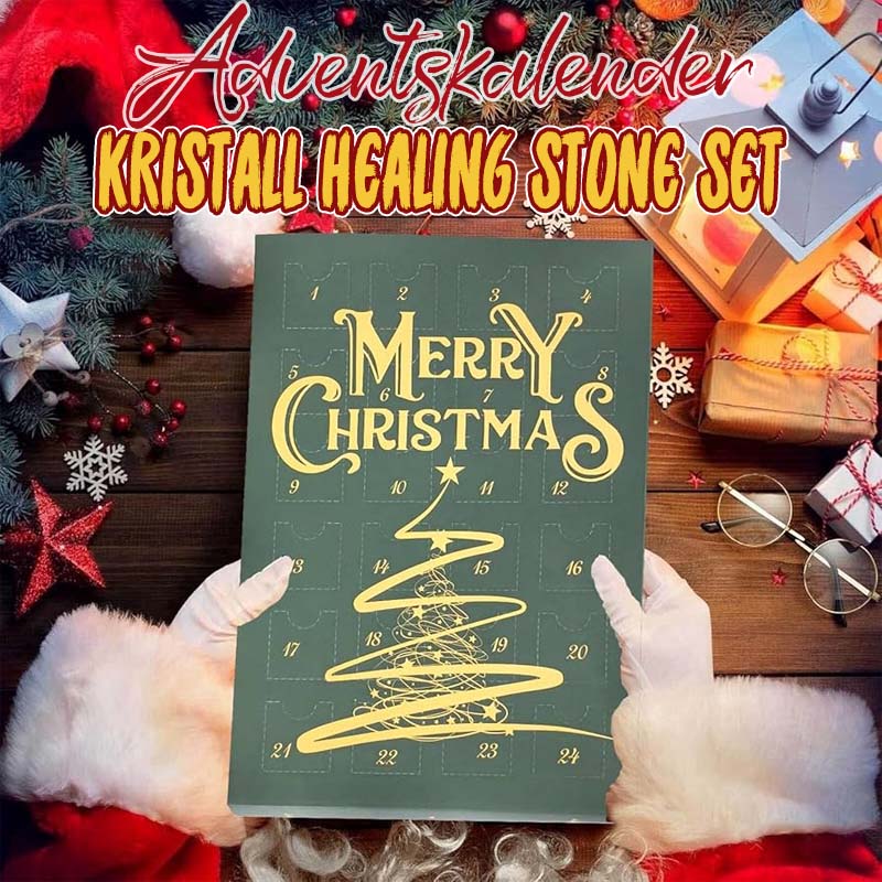 Ensemble de pierres de guérison en cristal du calendrier de l'Avent