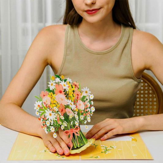 💐 Carte de Saint-Valentin pop-up avec fleurs sauvages