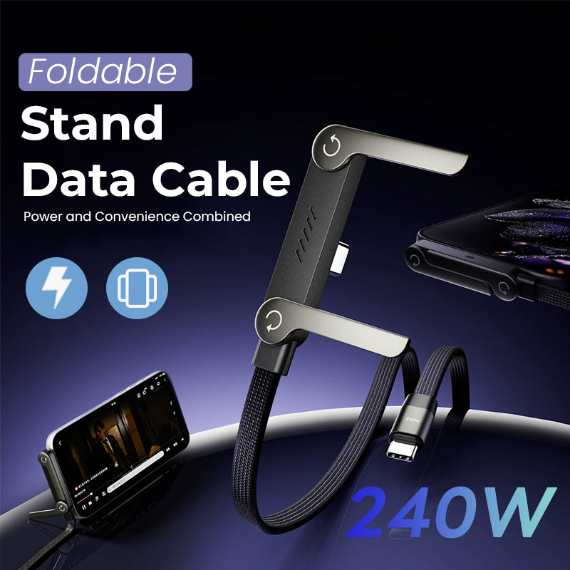 ⚡Câble de charge invisible 2 en 1 – Câble de charge rapide 240 W avec support de téléphone intégré