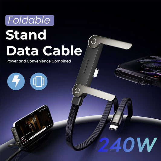 ⚡Câble de charge invisible 2 en 1 – Câble de charge rapide 240 W avec support de téléphone intégré