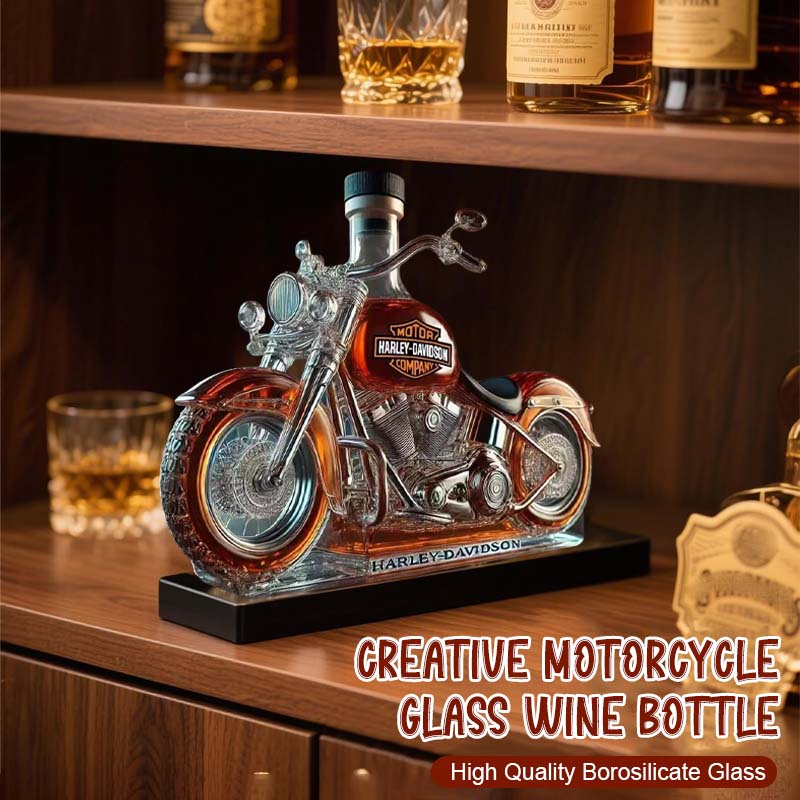 Kreativ motorcykelglasvinflaska
