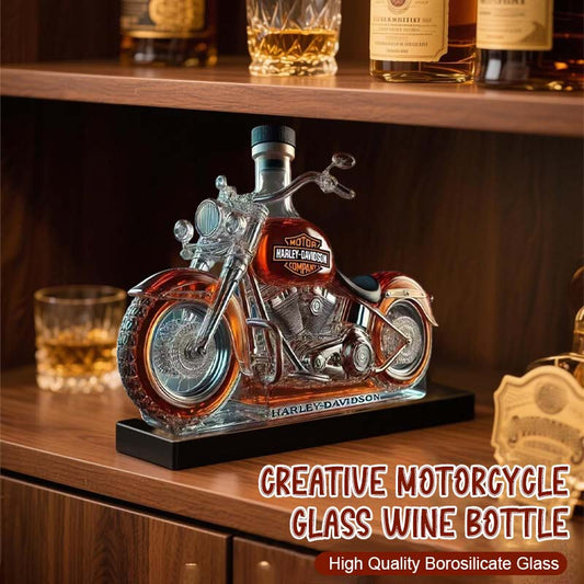 Kreativ motorcykelglasvinflaska