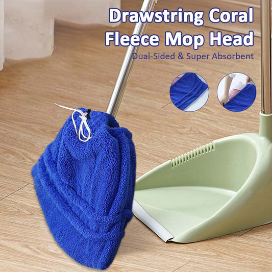 🧼 Mopphuvud i korallfleece med dragsko – Dubbelsidigt och superabsorberande