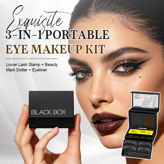 Kit de maquillage portable 3 en 1 pour les yeux : tampon pour cils inférieurs + outil pour grain de beauté + eyeliner