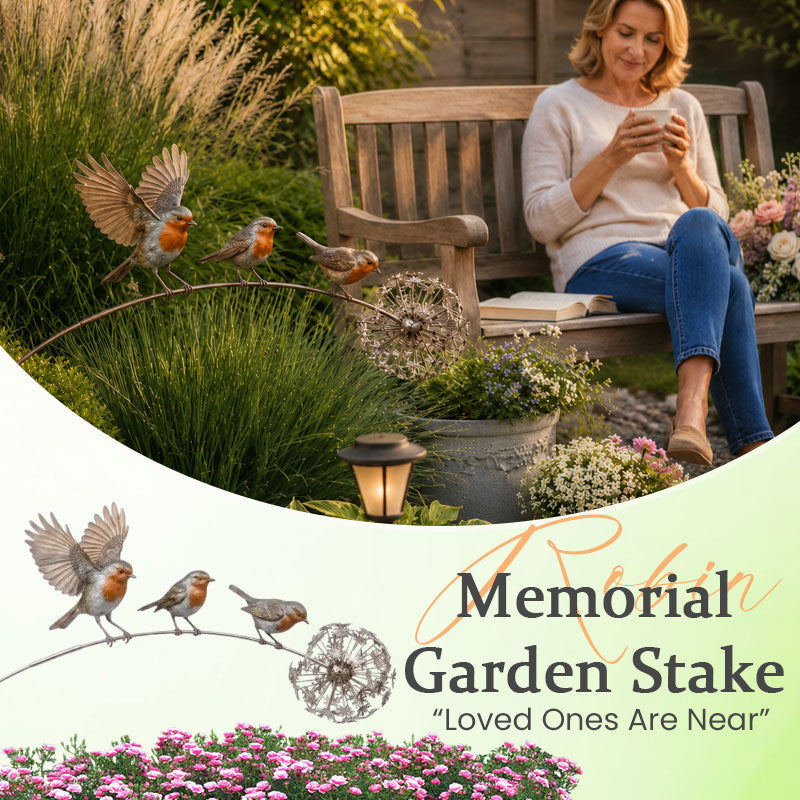 Tuteur de Jardin Rouge-Gorge – Décoration Poétique pour Massifs, Terrasse et Coin Souvenir