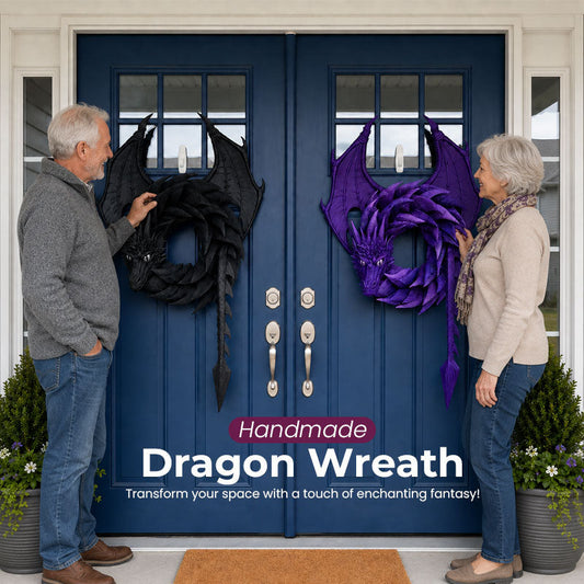 Couronne Dragon Fantasy – Décoration Murale et de Porte au Style Gothique et Mystique