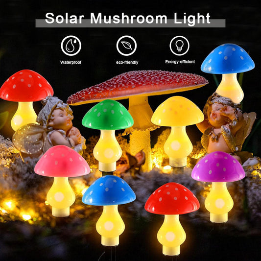 🍄✨ Solcellslampa med svamp