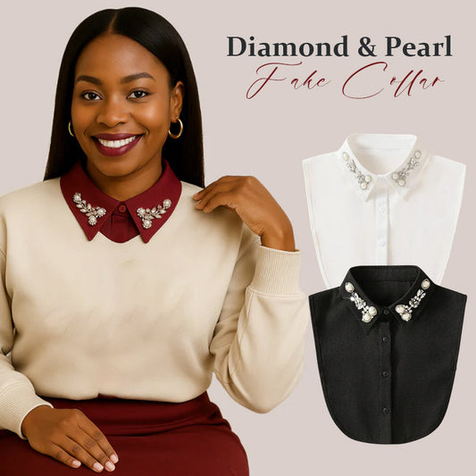 Faux collier en diamant et perle