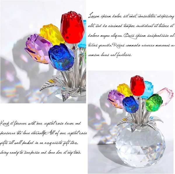 🌈✨ Vase prisme en cristal à fleurs ✨🌈