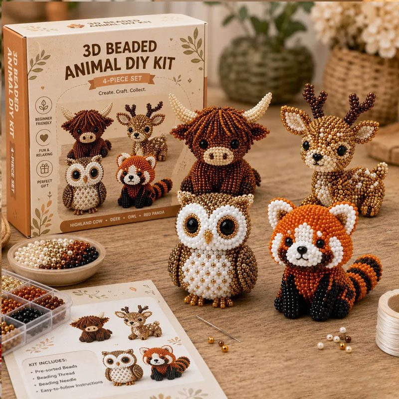 🧵✨ Kit DIY Animaux en Perles 3D – Loisir Créatif & Cadeau Fait Main