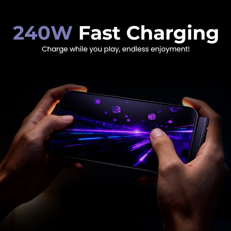 ⚡Câble de charge invisible 2 en 1 – Câble de charge rapide 240 W avec support de téléphone intégré