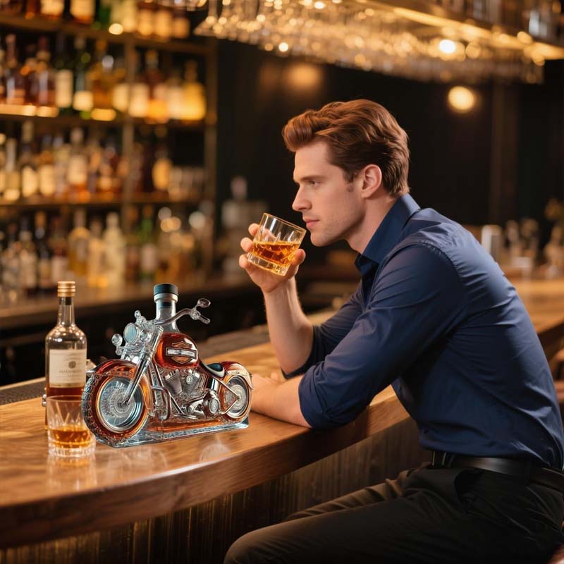Kreativ motorcykelglasvinflaska