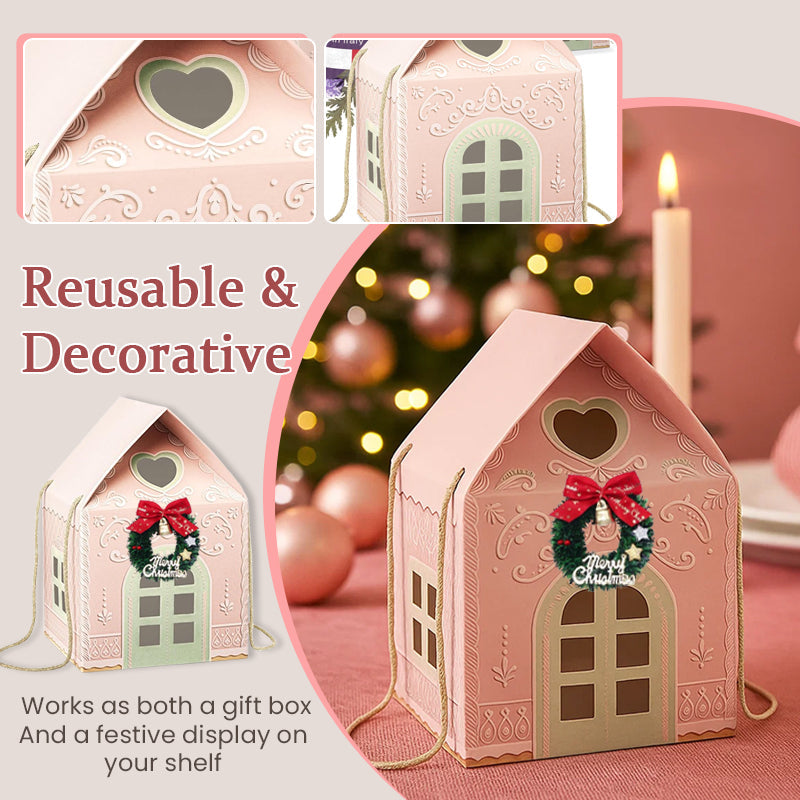 Boîte Cadeau Maison de Noël – Emballage Festif Décoratif pour Petits Cadeaux