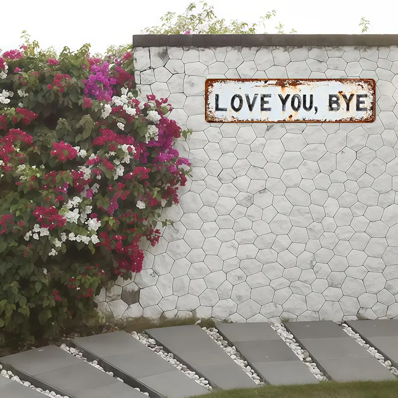❤️ JE T'AIME, AU REVOIR – Panneau mural vintage en métal