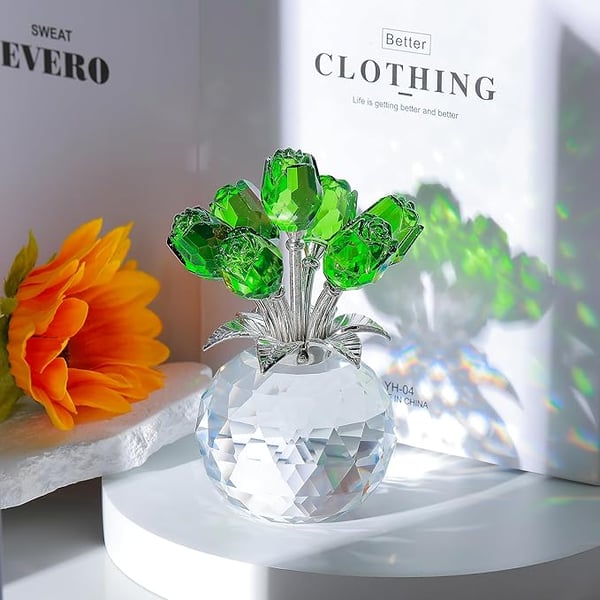 🌈✨ Vase prisme en cristal à fleurs ✨🌈