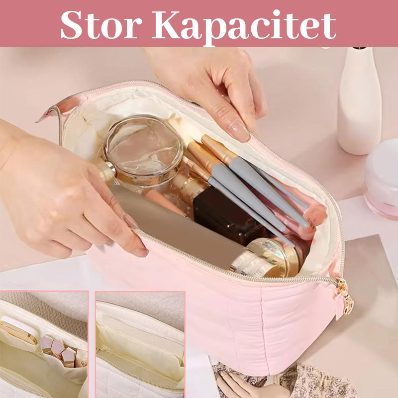 👜☁️ Mjukt & Portabelt Quiltat Sminkfodral i Bomull