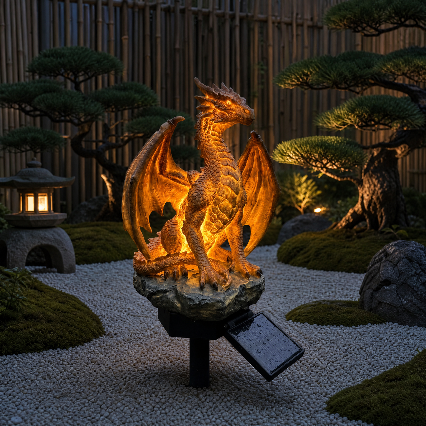 🐉✨Lampe Solaire Dragon Golden Ember – Décoration de Jardin LED Effet Braise pour Terrasse, Balcon et Massif