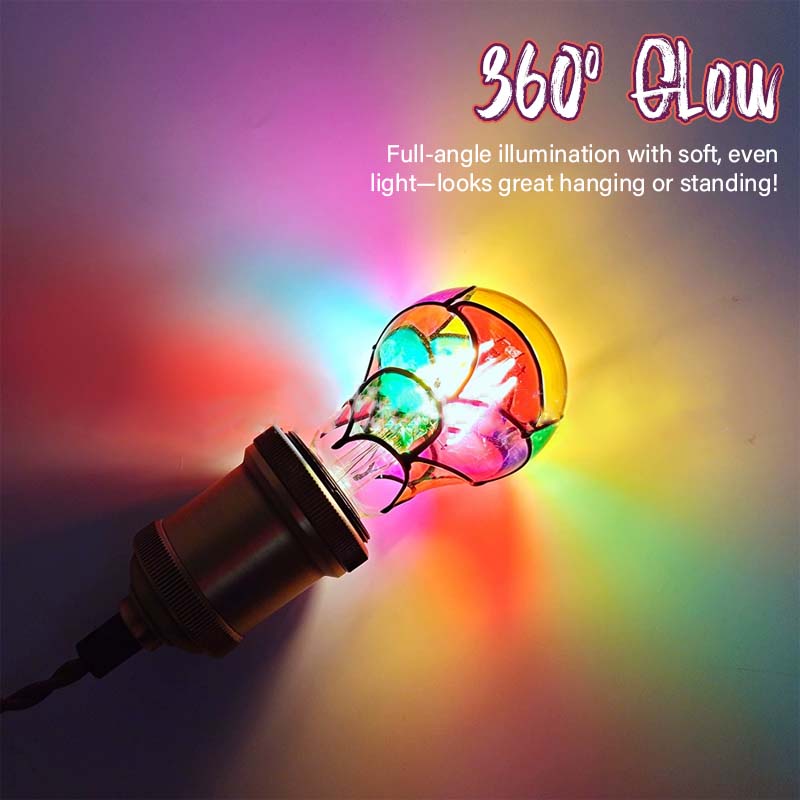 Handmålad DIY Färgglad Dekorativ Glödlampa – Festligt LED Varmt Ljus 💡🎨
