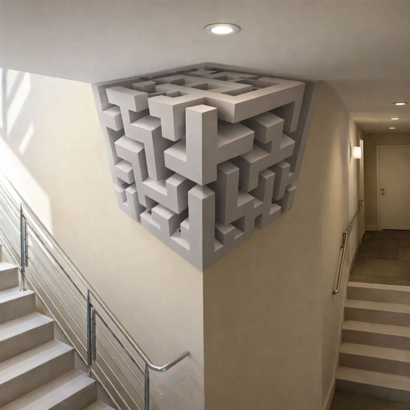 🧩 Sculpture murale d'angle géométrique moderne