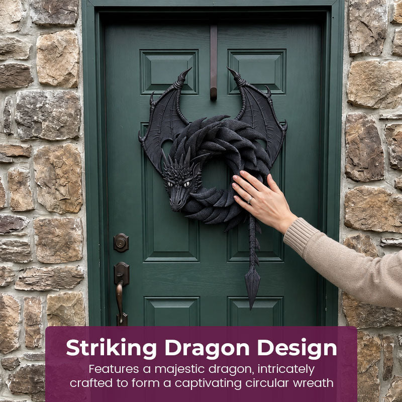 Couronne Dragon Fantasy – Décoration Murale et de Porte au Style Gothique et Mystique
