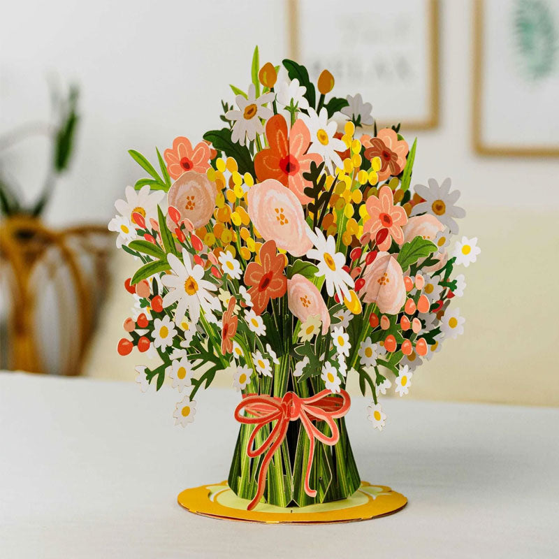 💐 Carte de Saint-Valentin pop-up avec fleurs sauvages