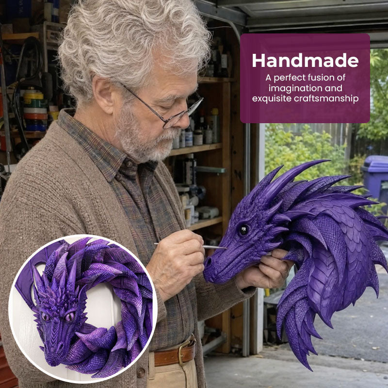 Couronne Dragon Fantasy – Décoration Murale et de Porte au Style Gothique et Mystique