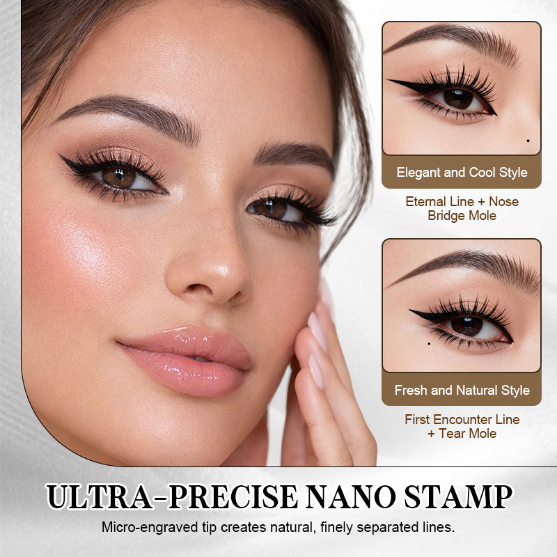 Kit de maquillage portable 3 en 1 pour les yeux : tampon pour cils inférieurs + outil pour grain de beauté + eyeliner