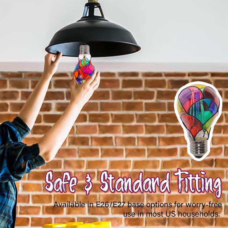 Handmålad DIY Färgglad Dekorativ Glödlampa – Festligt LED Varmt Ljus 💡🎨