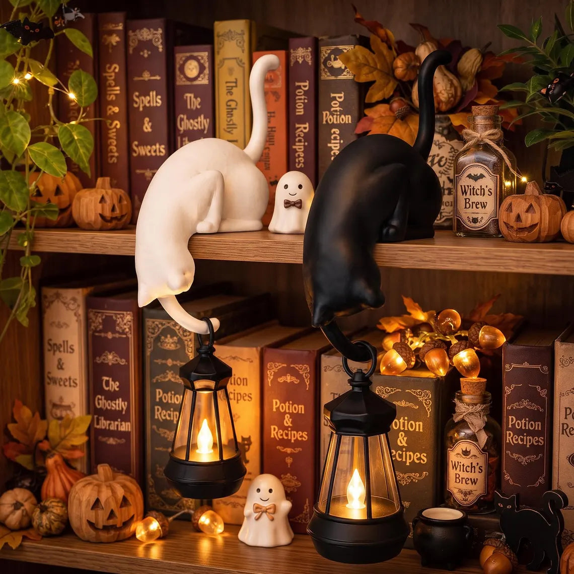 🐱 Chat Porte-Lanterne LED – Une Décoration Magique et Chaleureuse Pour Votre Maison