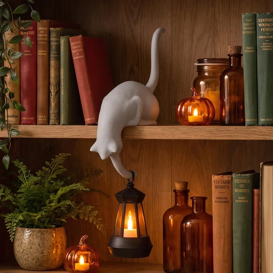 🐱 Chat Porte-Lanterne LED – Une Décoration Magique et Chaleureuse Pour Votre Maison