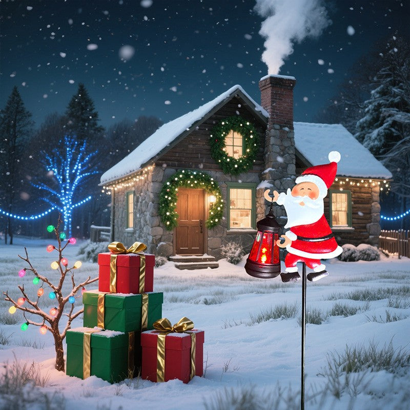 ⏰Lampe solaire de jardin en forme de Père Noël🎅🎄