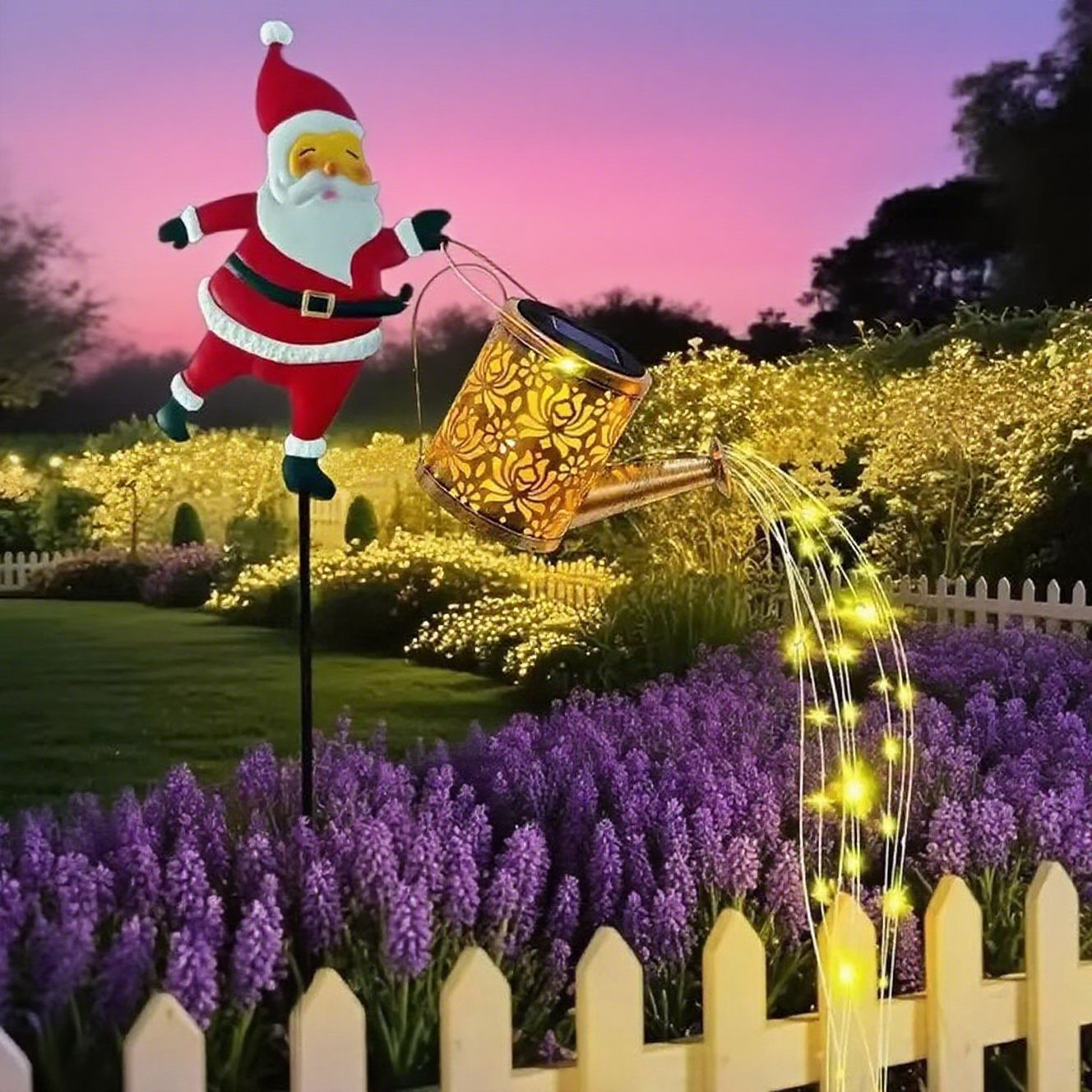 ⏰Lampe solaire de jardin en forme de Père Noël🎅🎄